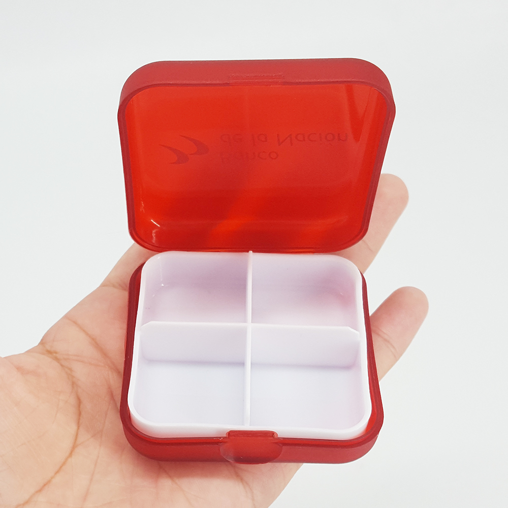 Detachable Tray 4 Grid Pocket Pill Box