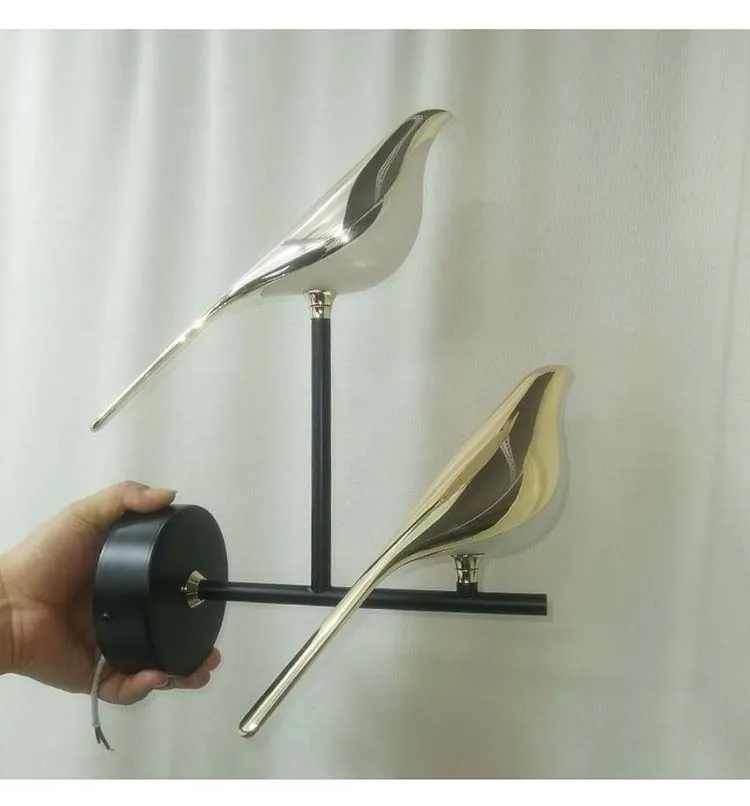 Nordic Magpie Bird LED Wall Lamp for Bedroom Decor