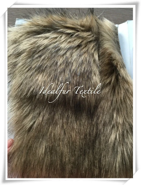 Tip-Printed Racoon Fake Fur