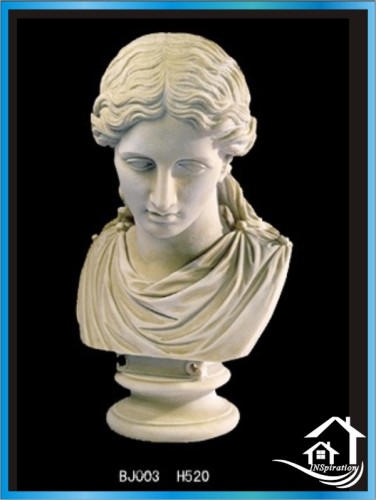 Hand-carved classical head statue