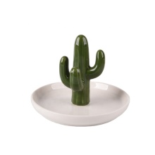 Custom Cactus Ceramic Ring Holders for Wedding Display - Wholesale OEM Ceramic Jewelry Plate Holders