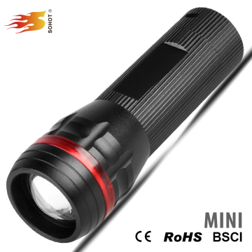 Telescopic zoom led flashlight, bulk led flashlights cheap flashlight