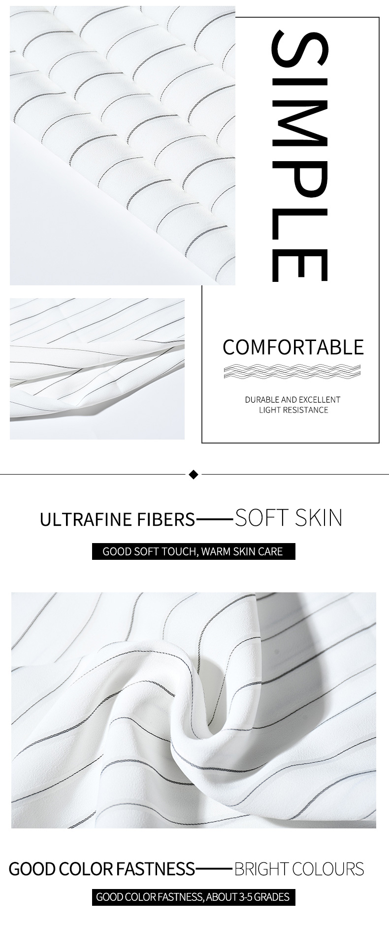 Fillet process Plain Color Satin Fabric Polyester Linen Fabric