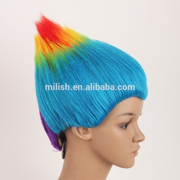 MPW-0385 carnival party deluxe colorful rianbow big troll wig