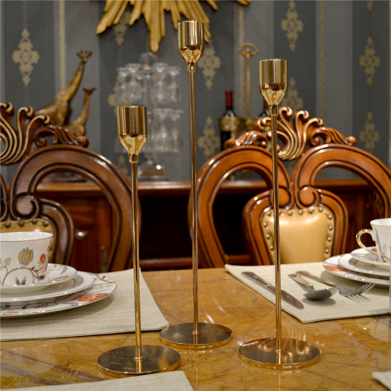 Tall Gold Taper Candle Holders