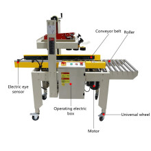 Automatic carton sealing and PP strapping packing machine line