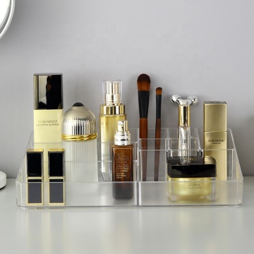 Frosty White Desktop Plastic Makeup Organizer Box