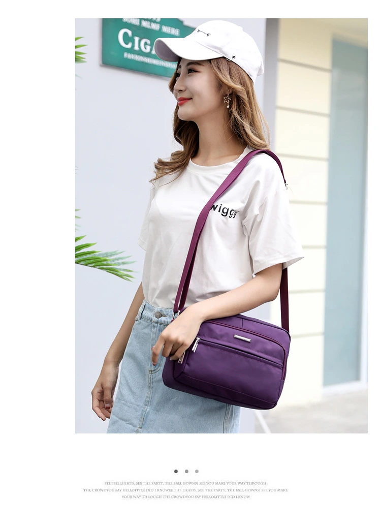 Simple Fashion Shoulder Bag Waterproof Nylon Diagonal Tide Bag Travel Men's Bag Small Satchel Messenger Square Bag