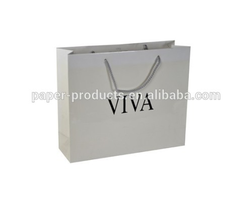 silver printed coated paper shopping bag/cheap shopping bag