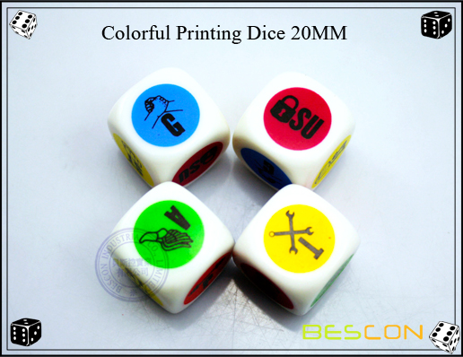 Colorful Dots Printing Dice 20MM-3