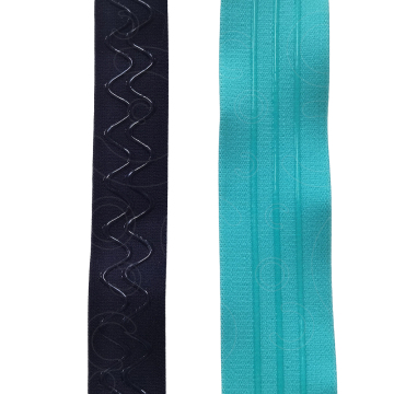 Elastic ribbon with silicone antislip strip