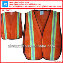 100%polyester safety reflective vest with lightweight mesh,reflective vest mesh with elastic band ,safety mesh vest