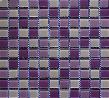 rustic style of purple color glass mosaic for kitchen tile