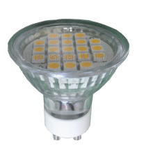 GU10 Светодиодная лампа TUV / CE / RoHS Утверждено (Ra: ≥ 85, 21SMD 5050 со стеклянной крышкой)