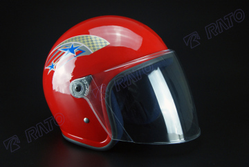 Red color open face motorcycle helmets for sale cheap
