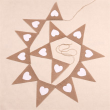 Hemp bunting heart flag