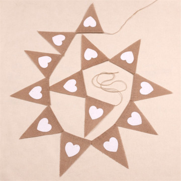 Hemp bunting heart flag