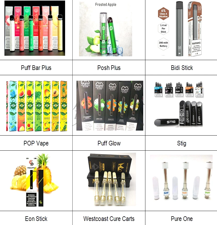 2020 New Best Selling Wholesale Fruit Vape Pen Disposable Original Puff Bar Pluse Packaging for 300 to 500 Puffs