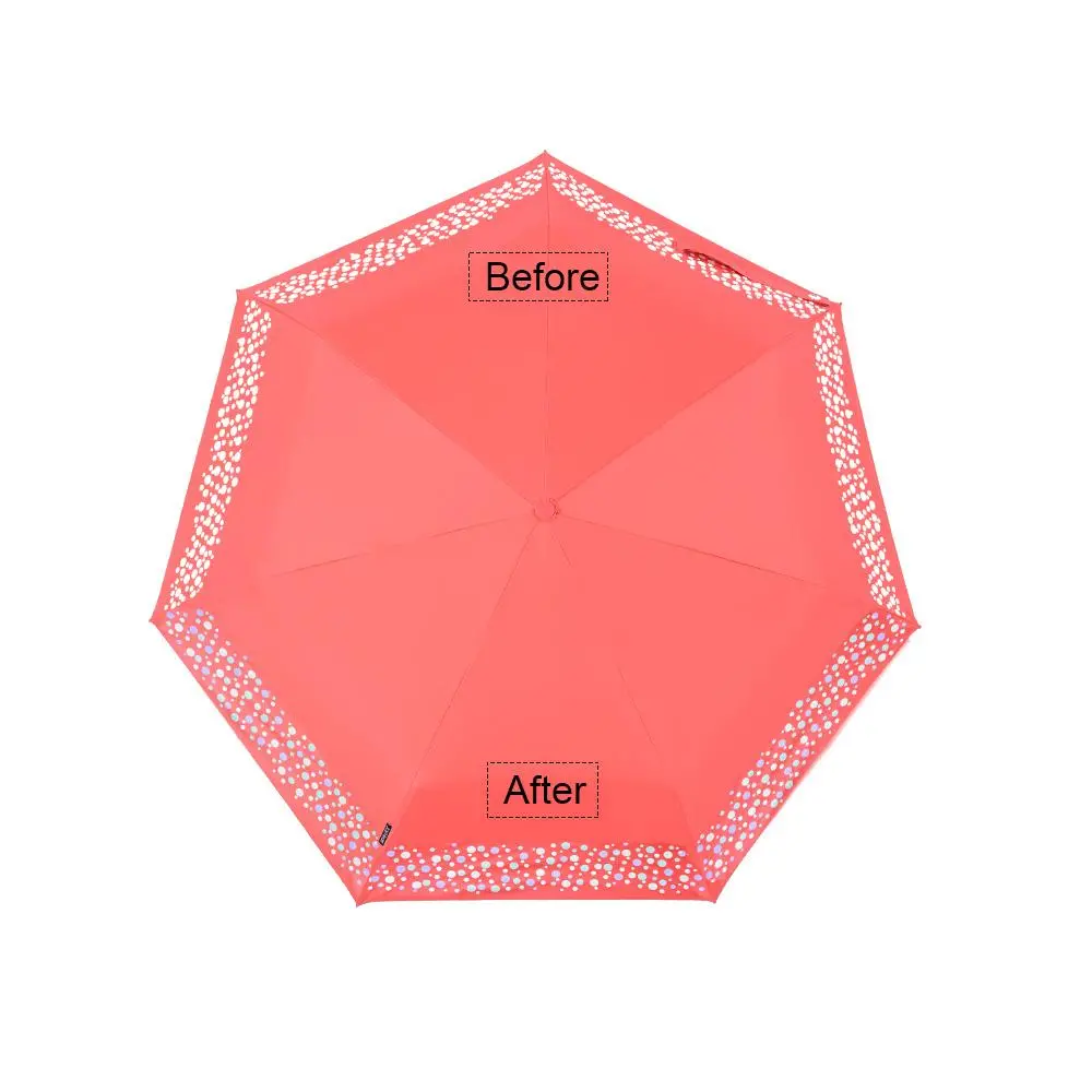 UV Protection Fully Automatic Three Folding Umbrella Color Changing When Exposed to Ultraviolet Light
