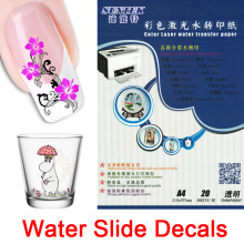 Unhas adesivos água Slide decalques para vidro cerâmica caneca plástica