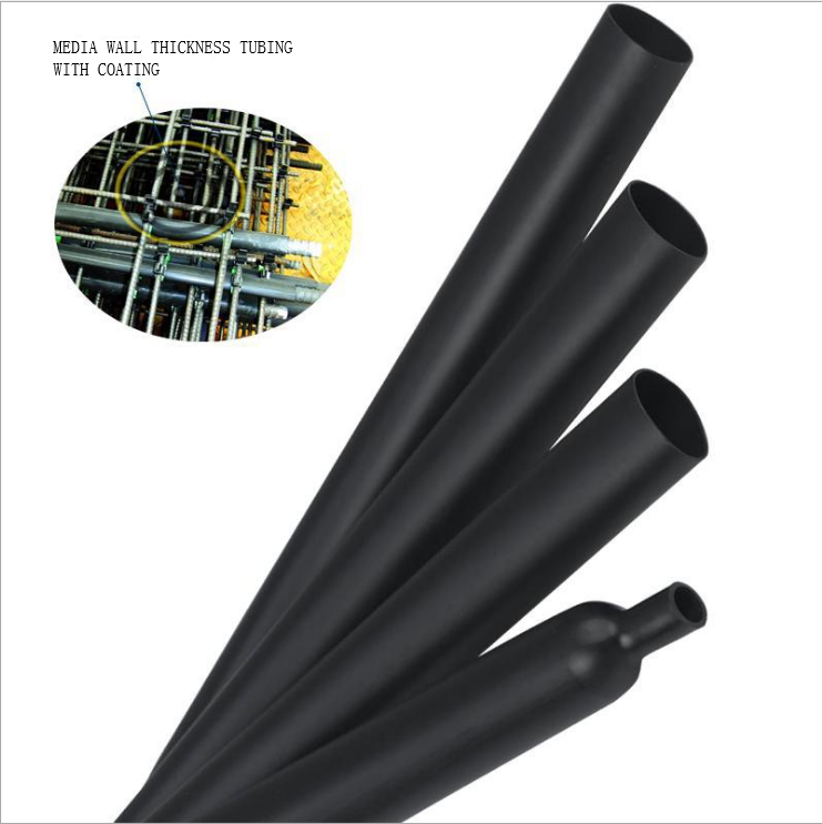 1.22m/pcs black waterproof Insulation Heat Shrinkable sleeve Medium Wall Heat Shrink Tubing