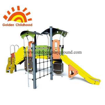 Playground climbing wall panels cargo net
