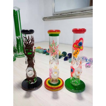 Bongs à tube droit en verre à lèvre riche de 5 mm