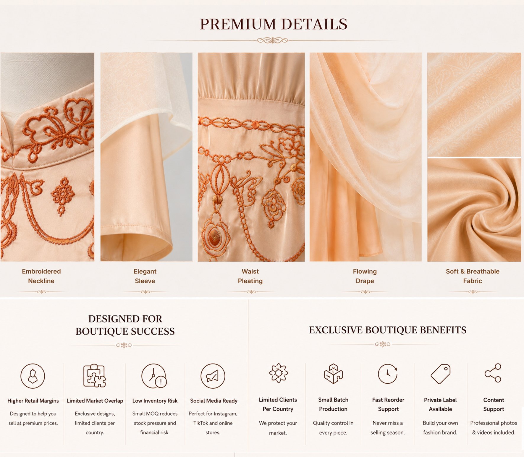 جزئیات طرح شنل عبای شامپاین دوزی شده champagne embroidered cape abaya design details