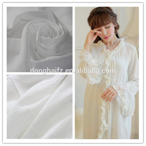 Mori girl white cotton crepe fabric dress material