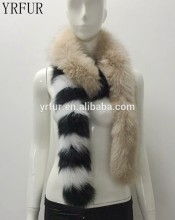 YR980 Luxury Fox Fur Boa Scarf Genuine Fox Fur Strips Scarf