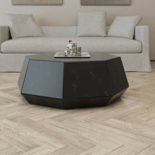 Modern Octagon Furniture Marble Glass Coffee Table