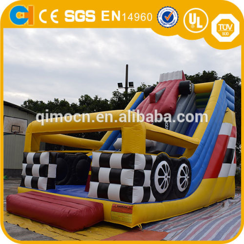 Big Car Speedway Inflatable Bouncy Castle Dry Slide With Free Blowers , Inflatable car theme Slide