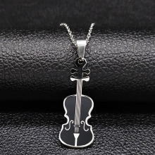 Stainless Steel Violin Necklace - Moda Mujer Jewelry 2024 N1887S01