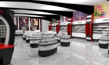 Free standing cosmetics display design showcase