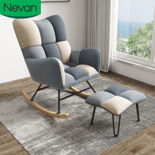 Modern Luxury Wooden Recliner Rocking Chairs for Balcony and Living Room