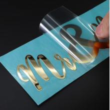 Adesivos de transferência UV 3D LOGOTIPO personalizado, etiquetas com letras brilhantes de metal