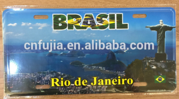 Brazil souvenir license plate, wholesale metal sign, custom aluminum sign