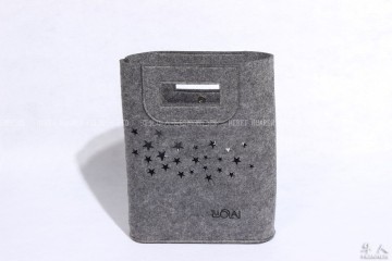 polyester felt bag, felt pouch,grey felt bag