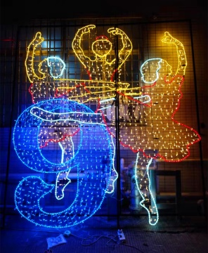 Animated Nine Ladies Dancing in Outdoor Christmas Commercial Displays for 12 Days of Christmas