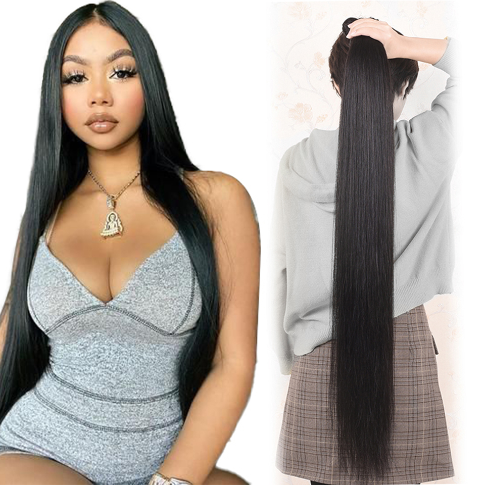 32 34 36 38 40 Inch Raw Indian Straight Hair Weave , Peruvian 100% Human Hair Extensions, Bundles Xuchang Long Natural Hair