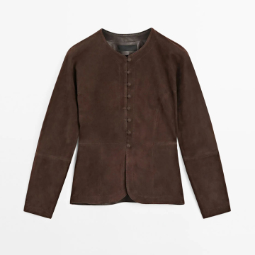 Women's suede short shirt