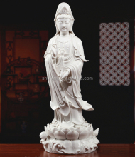 Folk Art Hot Sale: Religious Crafts Ceramic Figurine Guanyin Buddha Statue
