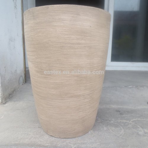 Tall fiberglass clay planter tree pot