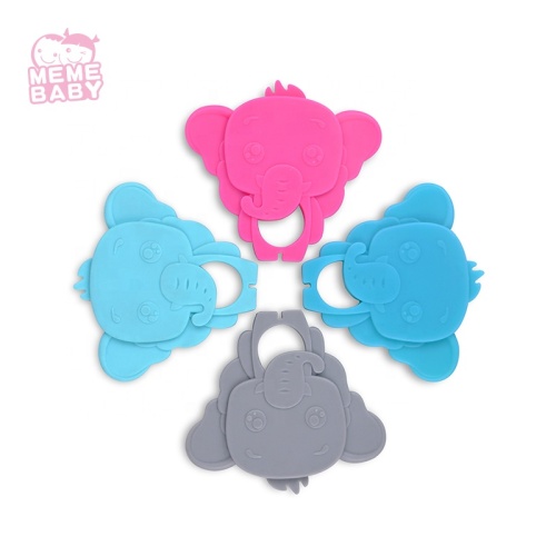 LFGB βαθμού Baby Teether Silicone Elephant Animal Toys Grow Teeth Toy