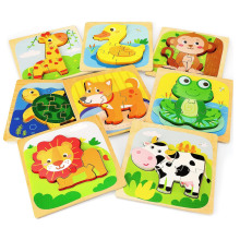 DIY Wooden Montessori Construction Puzzle Stand Block Game