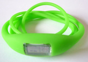 Green Negative Ion Rubber Bracelet Watches Ion Sports Wrist Bracelet Watch