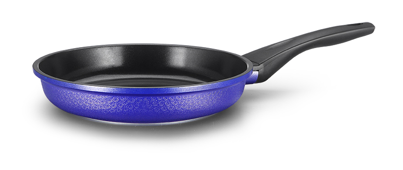 Purple Carved Aluminum Die-casting Fry Pan