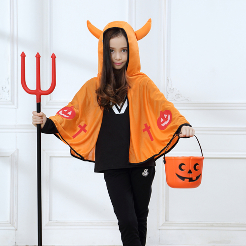 Orange Horn Halloween Performance Costume Cloaks