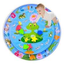 65x65cm Round PVC Tummy Time Water Mat - Inflatable Baby Kid Play Mat