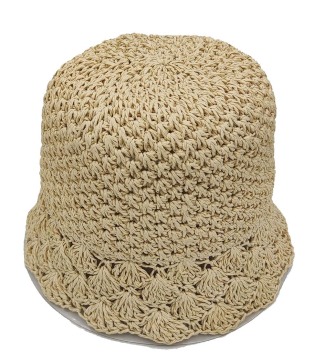 Vertical hat type crochet hat for women